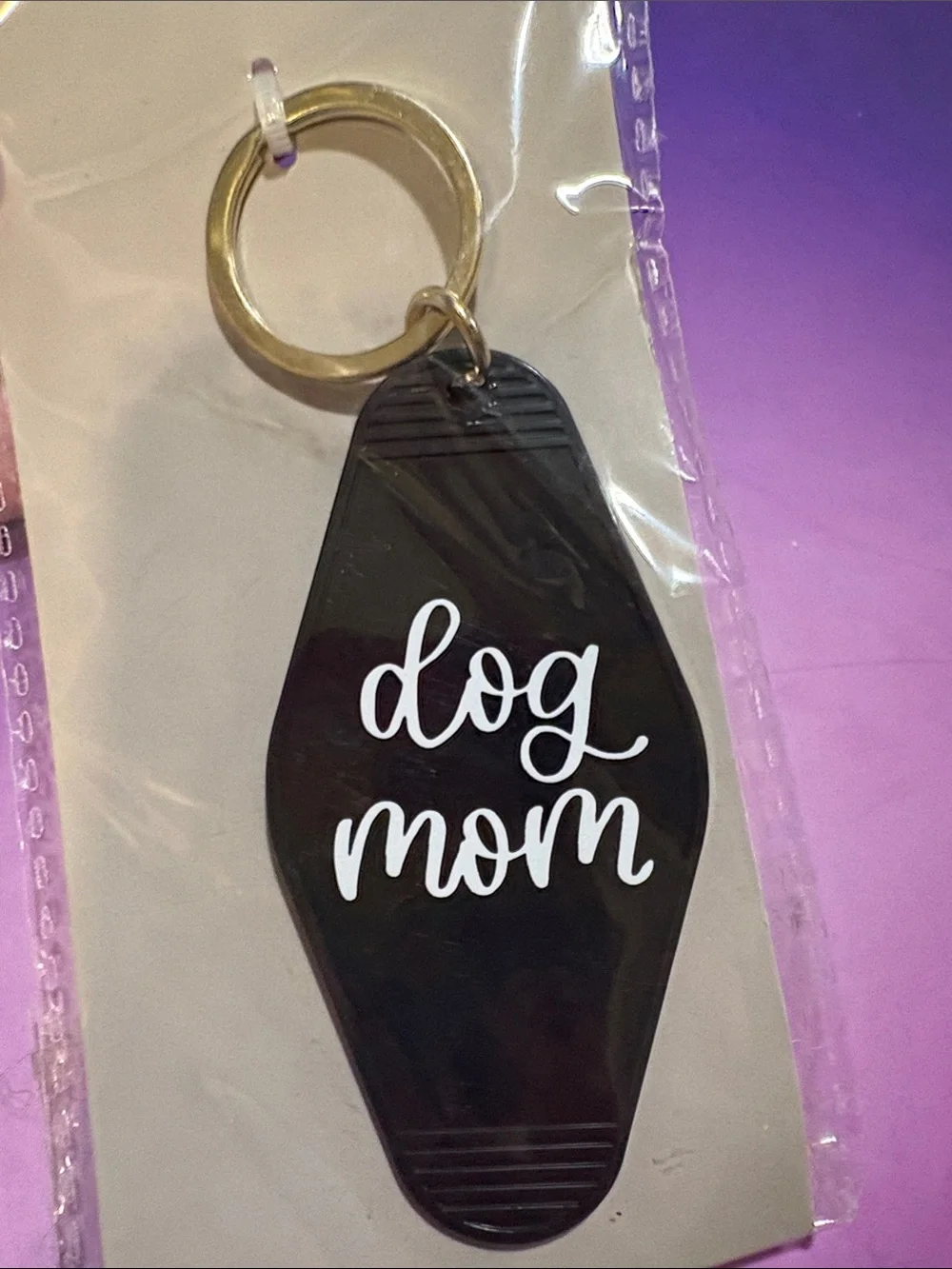 Dog Mom Keychain - Black Pet Retro Keychain